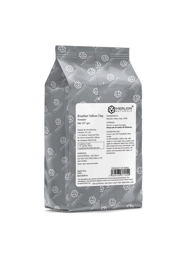 MERLION NATURALS - Clay Powder ; All Natural With Pure Herbs ; For Healthy Hair & Skin (Brazilian Yellow Clay) Pack Of 1 - Image 1