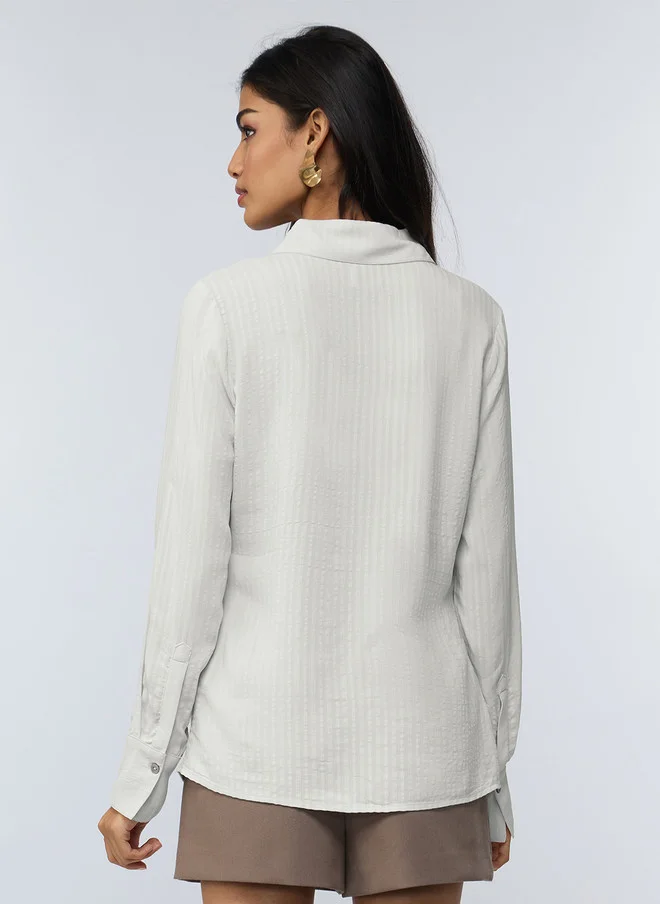 The Souled Store  The Souled Store Women Regular Fit Solid Off White Shirt  | Best Price UAE