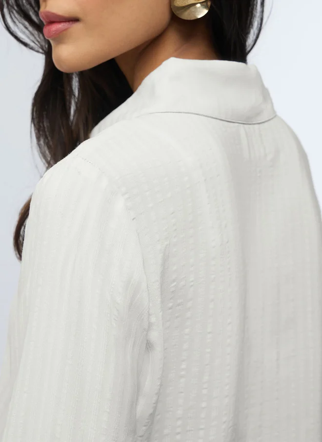 The Souled Store  The Souled Store Women Regular Fit Solid Off White Shirt  | Best Price UAE