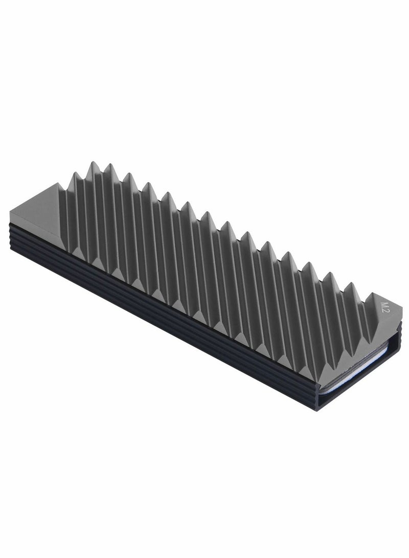 مبرد مشتت حراري M.2، مشتت حراري SSD M.2 2280، مشتت حراري NVME مزدوج الجوانب من الألومنيوم لجهاز الكمبيوتر PS5 - رمادي - Image 1