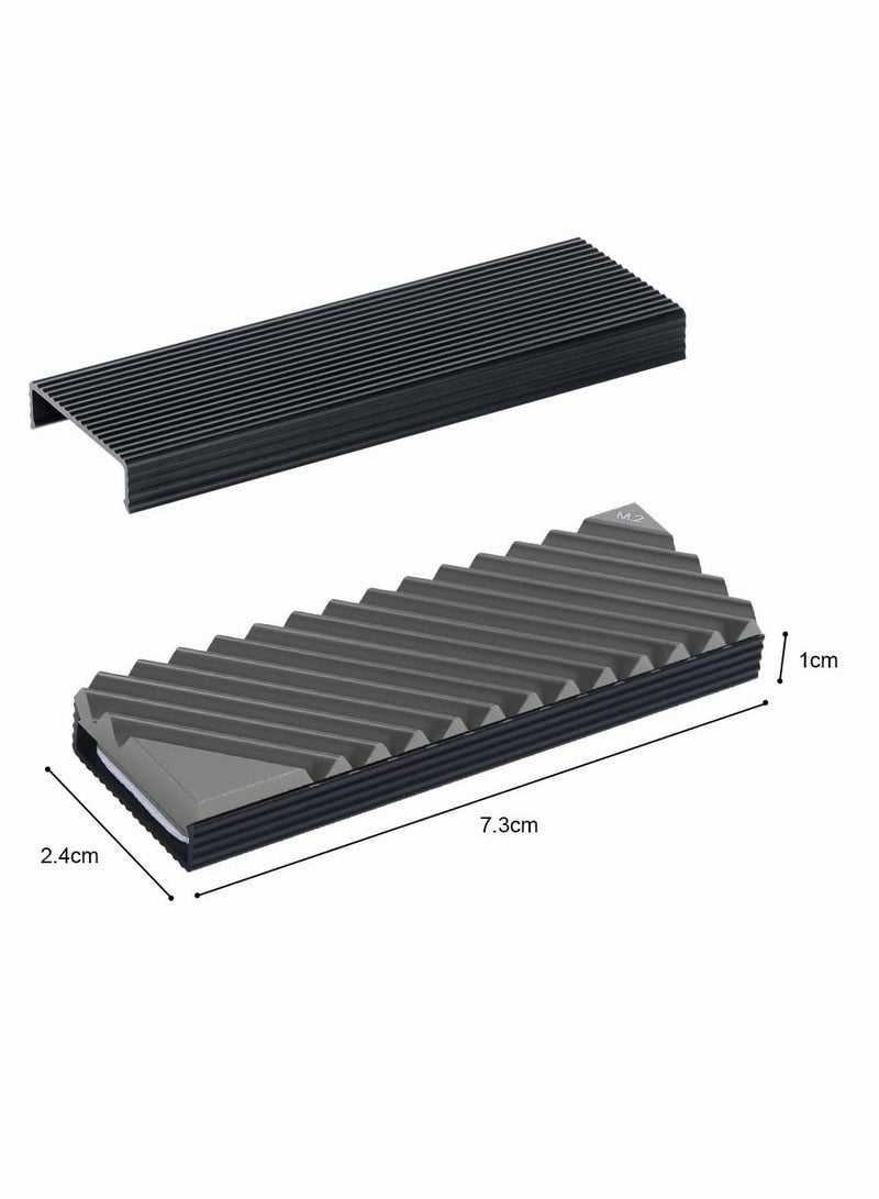 مبرد مشتت حراري M.2، مشتت حراري SSD M.2 2280، مشتت حراري NVME مزدوج الجوانب من الألومنيوم لجهاز الكمبيوتر PS5 - رمادي - Image 2