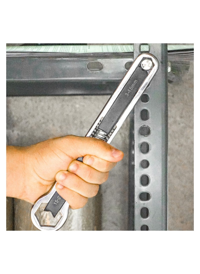 VTOOLS 3-27mm Multi-Functional Adjustable Wrench set, Heavy Duty Self Tightening Double-Head Wrench  - Image 5