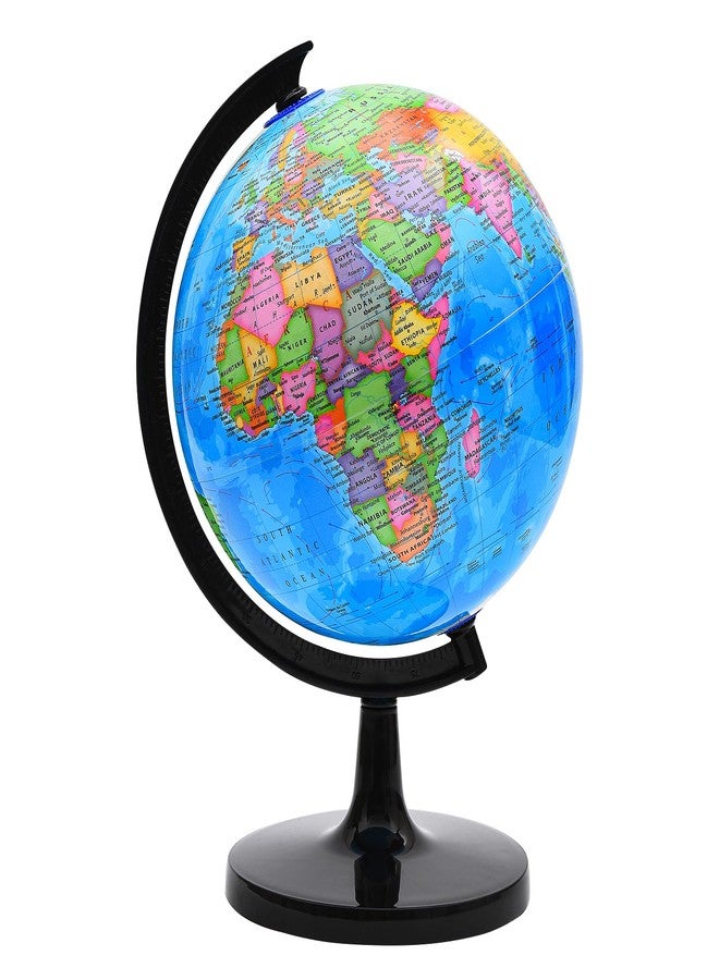 VAP World Globe for Kids Learning, 8 inch Interactive Spinning Earth Globe for Children with Stand, Self-Assembled World Globes for Educational Geography Decorative Kids Room, Classroom, Adults Office - Image 1