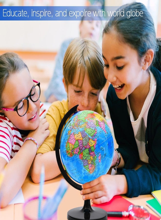 VAP World Globe for Kids Learning, 8 inch Interactive Spinning Earth Globe for Children with Stand, Self-Assembled World Globes for Educational Geography Decorative Kids Room, Classroom, Adults Office - Image 5