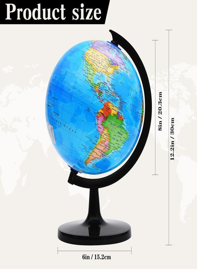 VAP World Globe for Kids Learning, 8 inch Interactive Spinning Earth Globe for Children with Stand, Self-Assembled World Globes for Educational Geography Decorative Kids Room, Classroom, Adults Office - Image 2