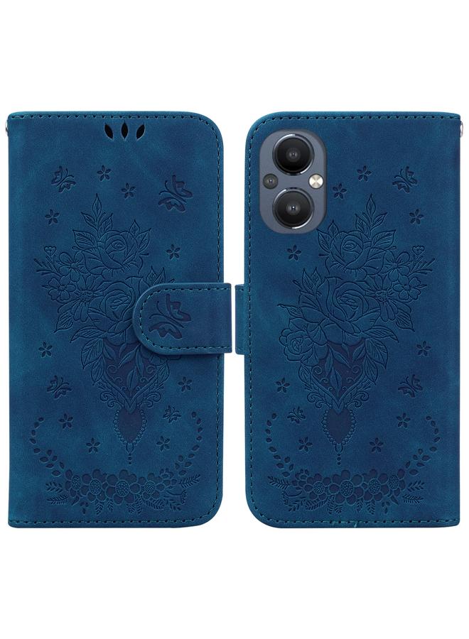 S-TOP Case For OnePlus Nord N20 5G Butterfly Rose Embossed Leather Phone Case - Image 1