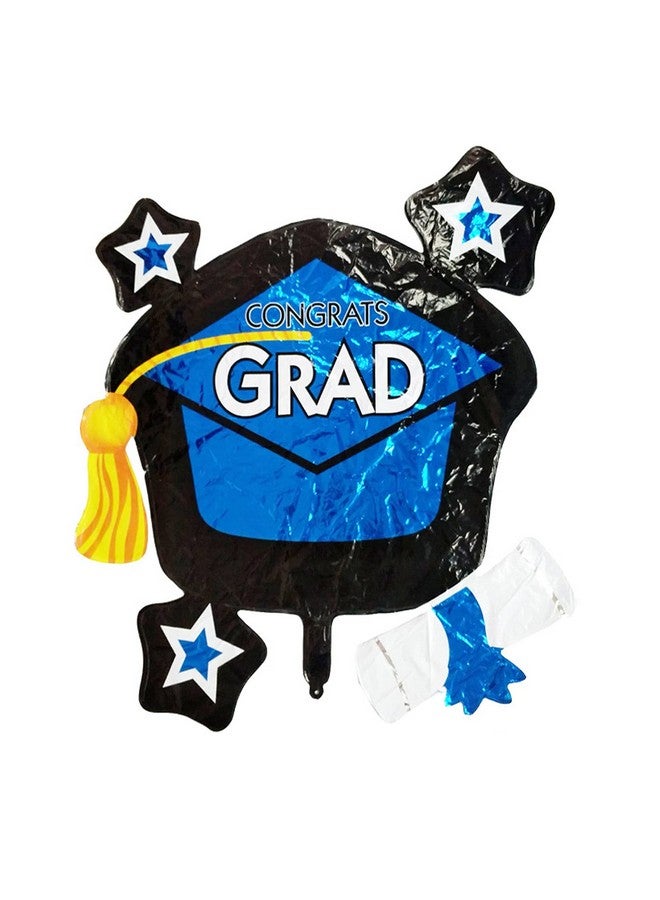 Soochat Soochat Graduation Cap Balloon, Grad Hat Mylar Balloons, Graduation Party Decorations Supplies 2Pcs (Blue) - Image 3