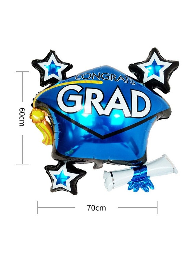 Soochat Soochat Graduation Cap Balloon, Grad Hat Mylar Balloons, Graduation Party Decorations Supplies 2Pcs (Blue) - Image 2