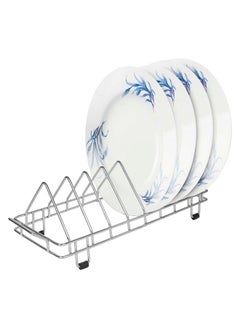 Planet Stainless Steel Dish Stand for Kitchen/Plate Stand/Saucer Stand/Plate Rack/Thali Stand/Modular Kitchen Rack for Kitchen/Tandem Box Accessories (Silver, Pack of 1)