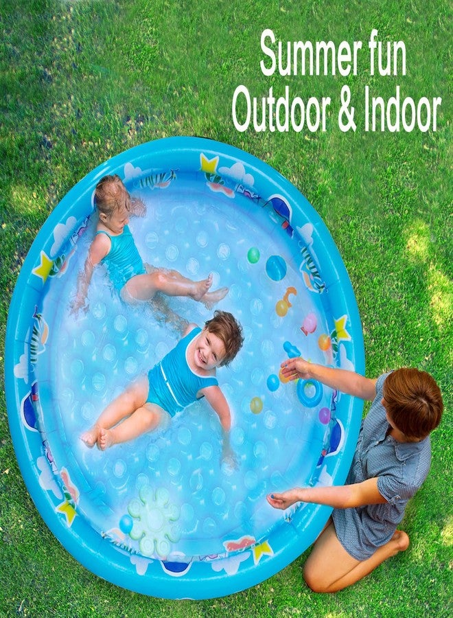 Big Summer 3 Rings Kiddie Pool for Toddler, 48”X12”，Kids Swimming Pool, Inflatable Baby Ball Pit Pool, Small Infant Pool (Blue) - Image 3