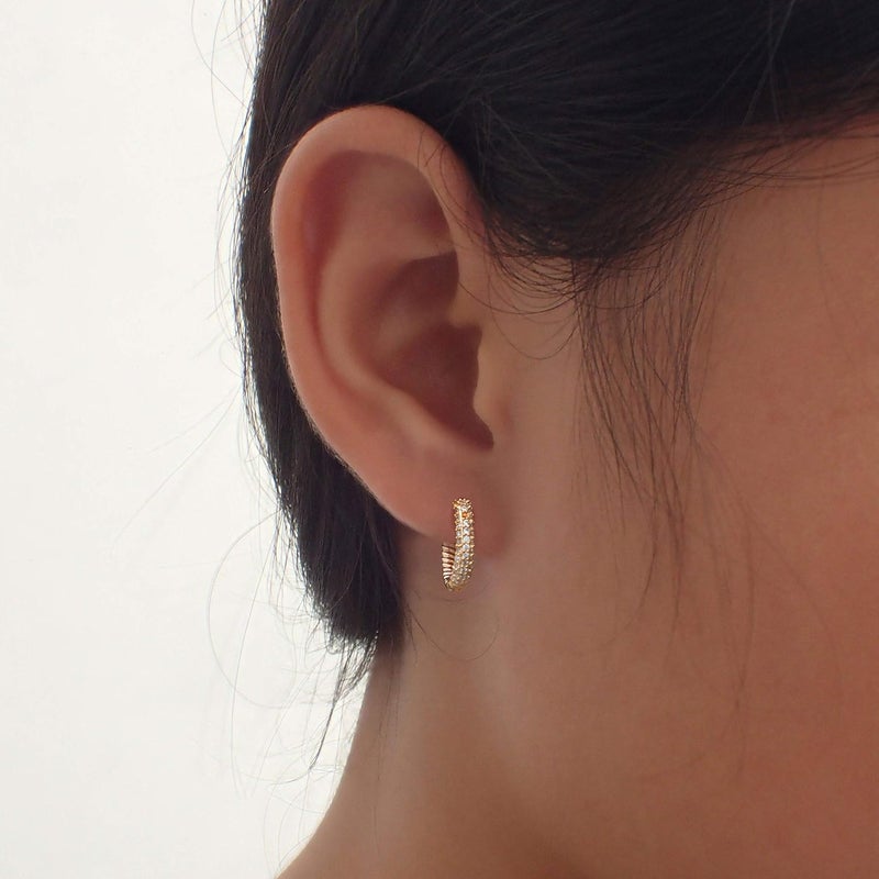VACRONA Cubic Zirconia Huggie Earrings 14k Gold Plated Tiny Earrings Small Huggie Hoop Earrings Simple Lightweight Hoops Gift for Women - Image 3