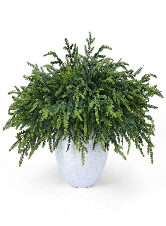 MDSTBN 12 Pcs Realistic Christmas Pine Branches Artificial Lifelike Green Pine Stem - Real Touch for Vase DIY Crafts Flower Arrangement Home Indoor Christmas Decor(18 Inch) - Image 1