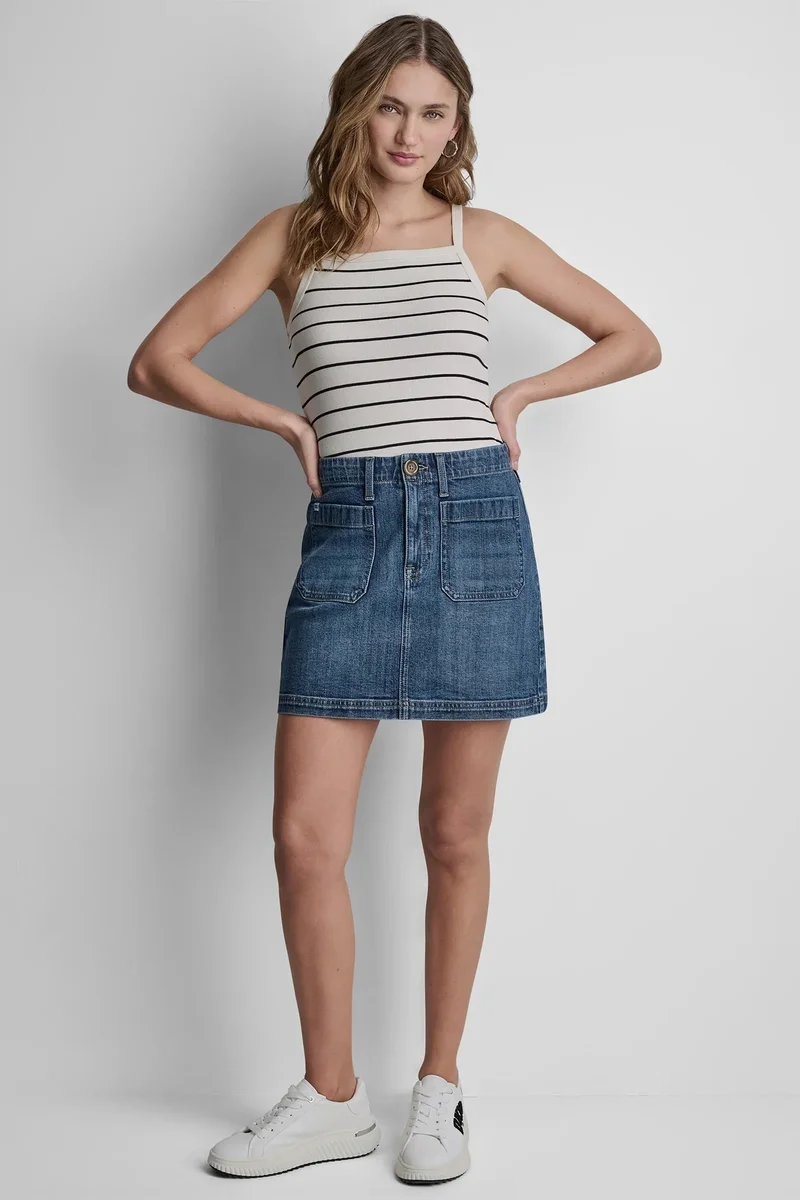DKNY  HIGH RISE PATCH POCKET MINI SKIRT for Women | Best Price UAE