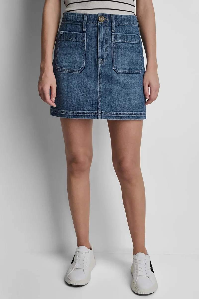 HIGH RISE PATCH POCKET MINI SKIRT
