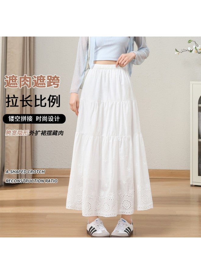 Baleno Summer Bestseller Fashion Simple Patchwork Design Skirt For Women - Sweet & Casual Hollow-out Midi Skirt - Image 3