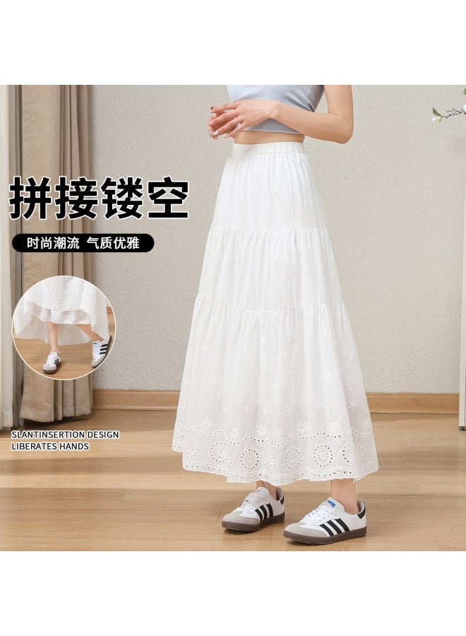 Baleno Summer Bestseller Fashion Simple Patchwork Design Skirt For Women - Sweet & Casual Hollow-out Midi Skirt - Image 2