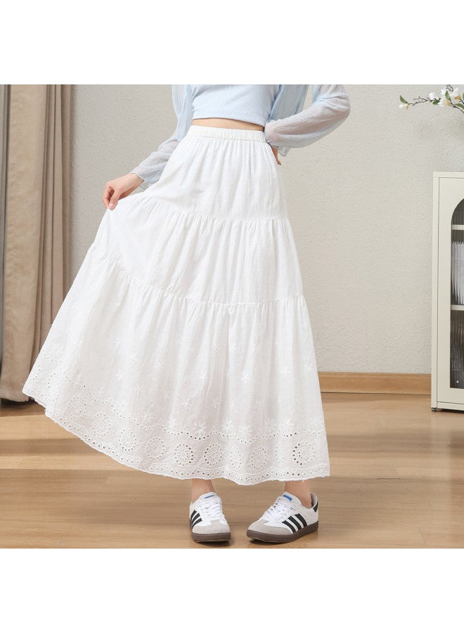 Baleno Summer Bestseller Fashion Simple Patchwork Design Skirt For Women - Sweet & Casual Hollow-out Midi Skirt - Image 5