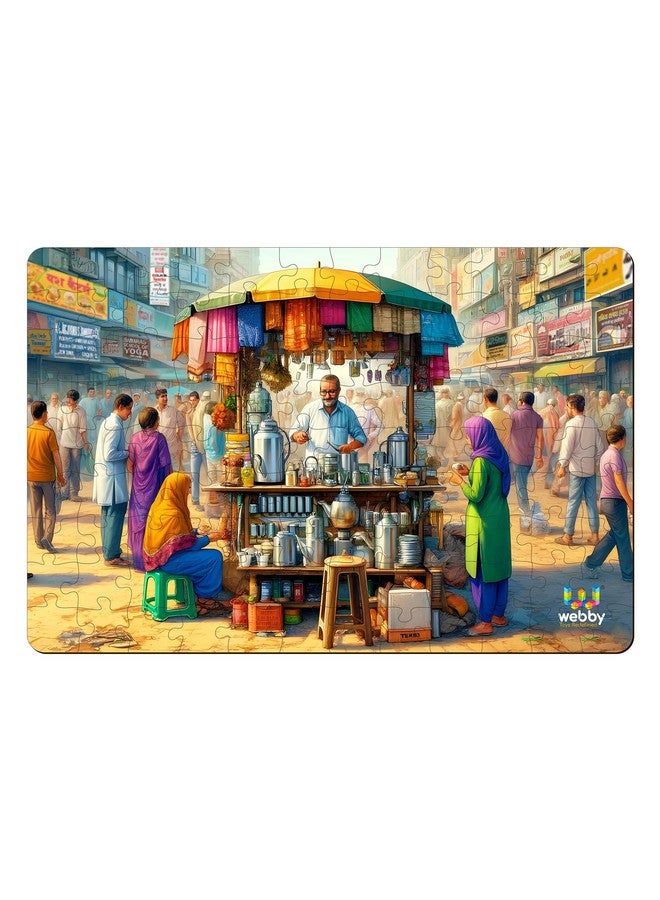 Webby Indian Tea Seller Jigsaw Puzzle For Kids, 108 Pieces - Image 3