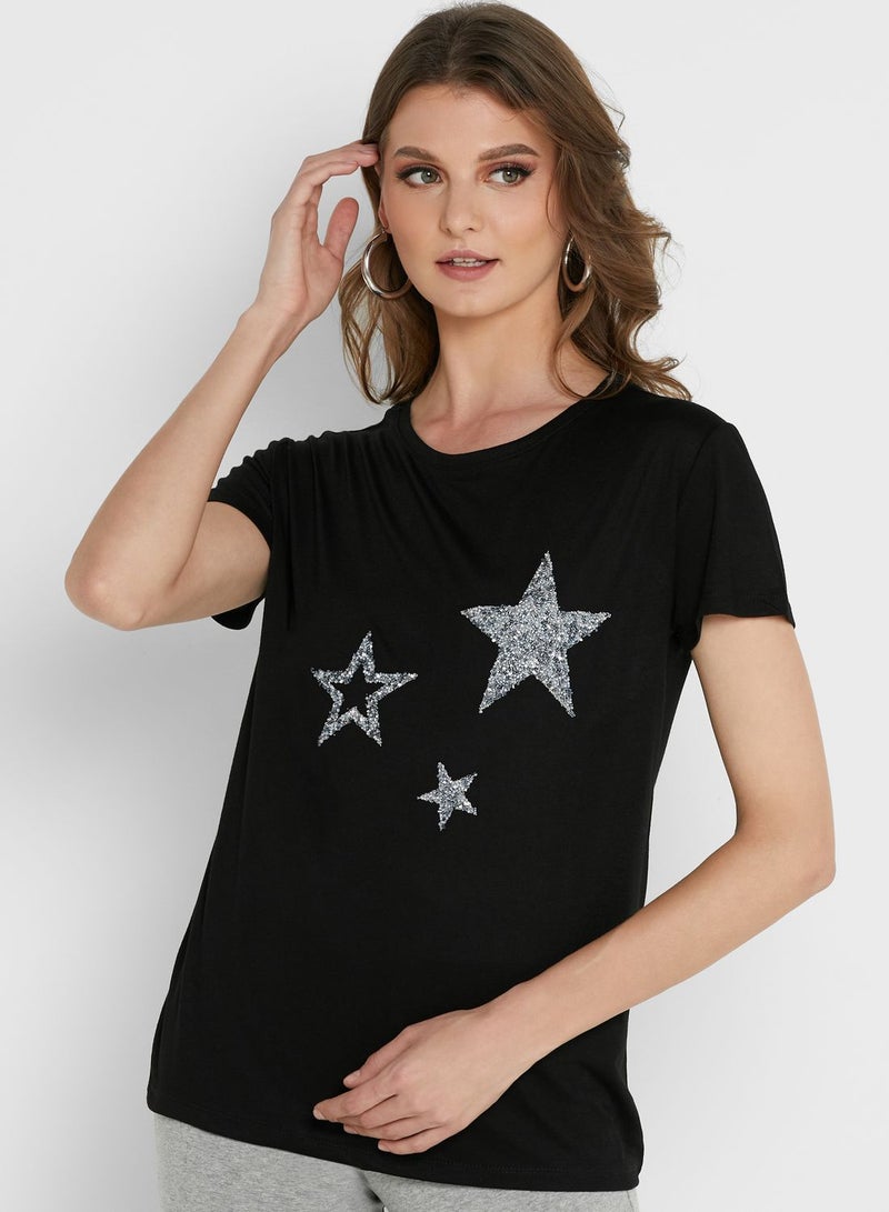 Basicxx Crew Neck Graphic T-Shirt - Image 1