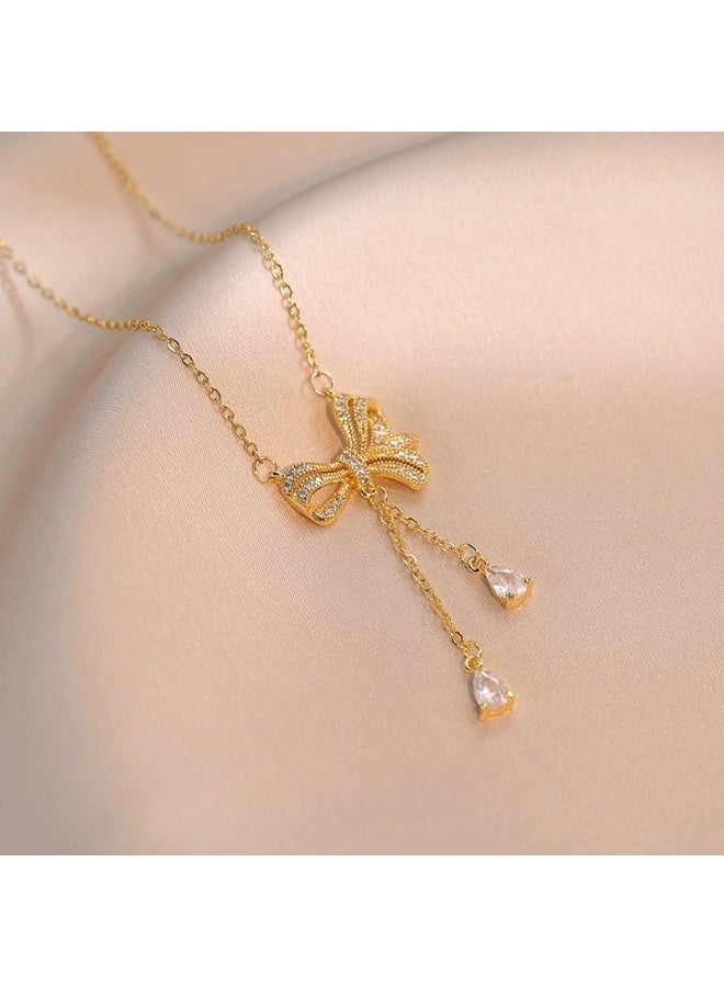 Goolsky Bowknot Pendant Necklace – Fashion Couple Jewelry, Chic Design, Bowknot Matching Design, Couples Daily Wear/Romantic Gift, Anti-Tarnish - Image 2