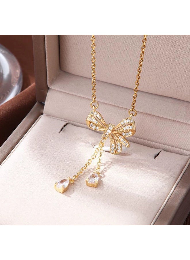 Goolsky Bowknot Pendant Necklace – Fashion Couple Jewelry, Chic Design, Bowknot Matching Design, Couples Daily Wear/Romantic Gift, Anti-Tarnish - Image 4