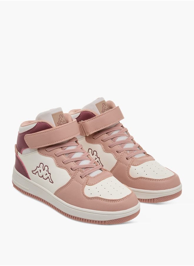 Kappa Girls' Colourblock Sneakers with Hook and Loop Closure  - Image 1