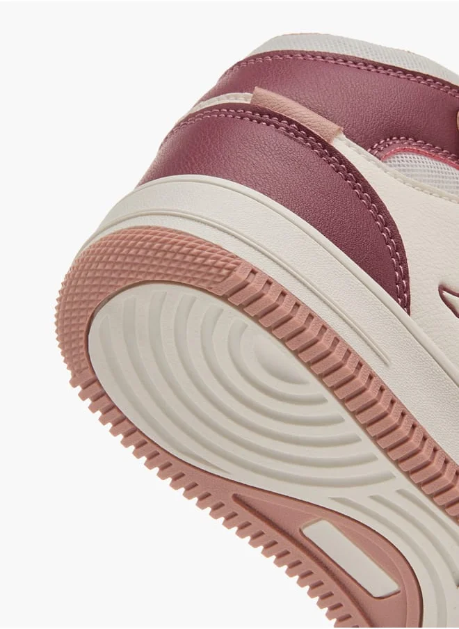 Kappa Girls' Colourblock Sneakers with Hook and Loop Closure