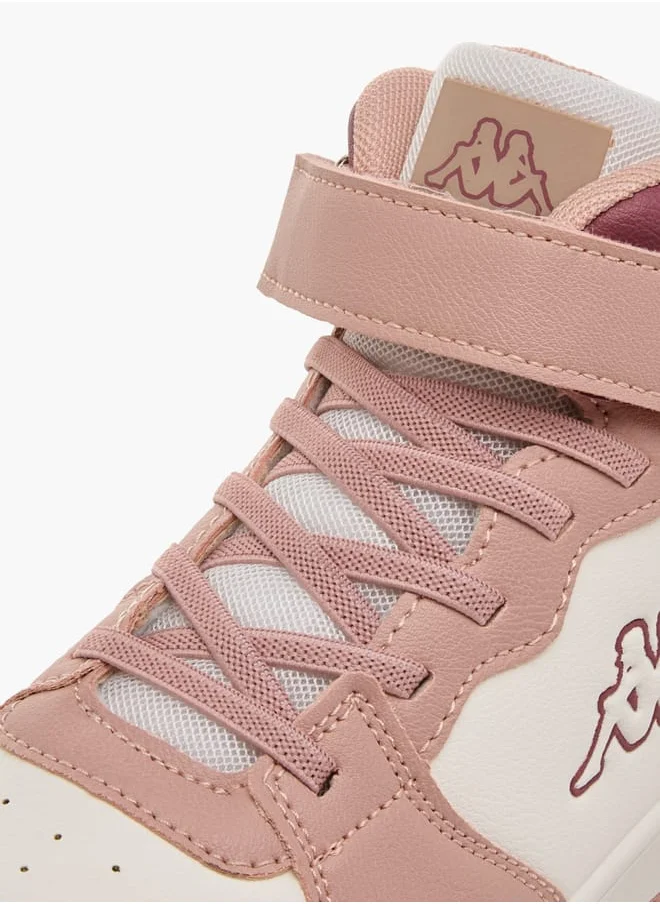 Kappa Girls' Colourblock Sneakers with Hook and Loop Closure