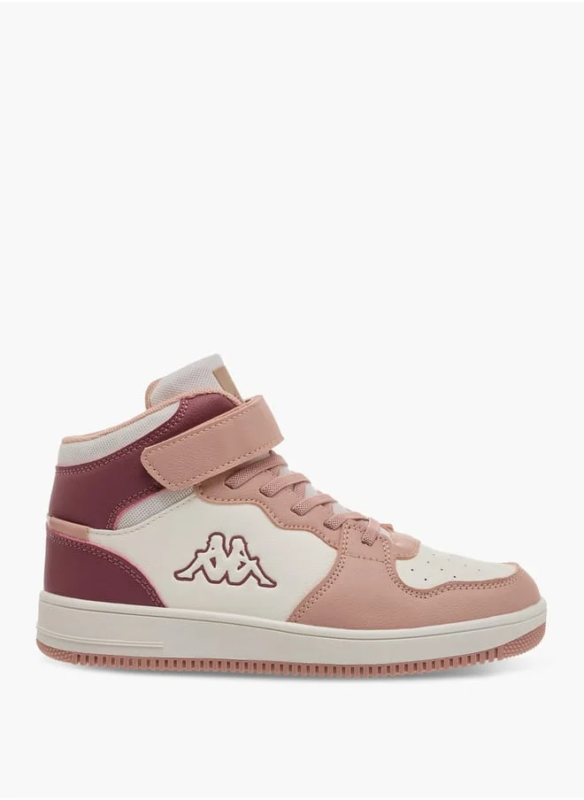 Kappa Girls' Colourblock Sneakers with Hook and Loop Closure