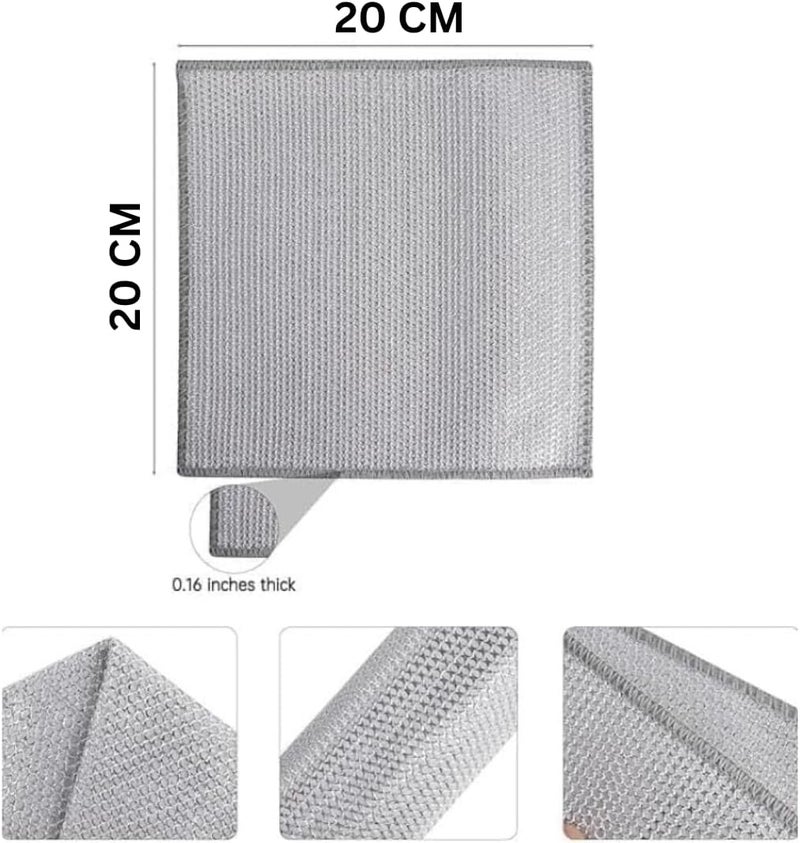 RAYMOX Non-Scratch Dish Wash Cloth (Pack of 10), Steel Wire Dish Cloth, Wire Dishwashing Rags for Wet and Dry Stainless Steel Scrubber Non-Scratch Wire Dishcloth for Washing Dishes Sinks Counters (10) - Image 2
