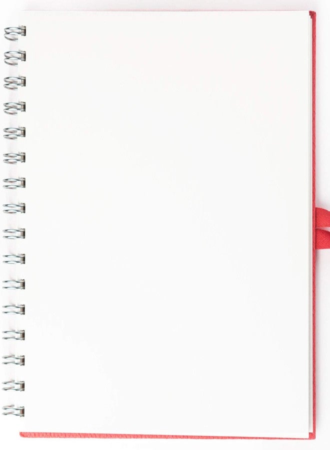 كوما أباكا - دفتر رسم ذو غلاف سلكي مع إغلاق بشريط - مقاس A5 - 50 ورقة - ورق مقاوم للشيخوخة وخالٍ من الأحماض بوزن 160 جرامًا للمتر المربع - ثقوب دقيقة لسهولة التمزيق - عبوة من 2 - (وردي + أحمر) - Image 2