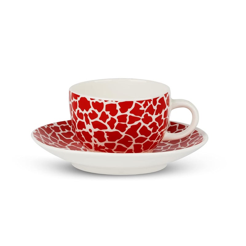 Dandy lines England by DATA Rani Cups and Saucers in Red Animal Print 51009 Pack of 12 - Image 5