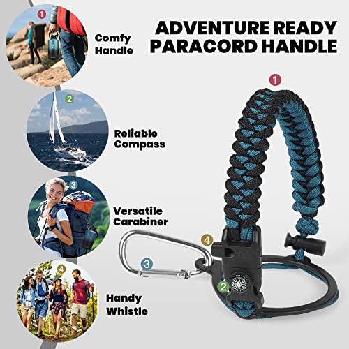 RAYMYLO One Gallon Water Bottle Insulated, Triple Walled Vacuum Stainless Steel (Cold for 48 Hrs), Leak Proof & Non-BPA, Large Water Flask Jug with Paracord Handle & Straw Spout Lids - Image 4