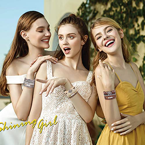 Desimtion Grandma Gifts from Granddaughter Grandson Wrap Around Boho Buckle Stacking Multilayer Leather Wide layered Tree of Life Bracelets Mothers Day 50th 60th Birthday Gifts for Women Mom - Image 2