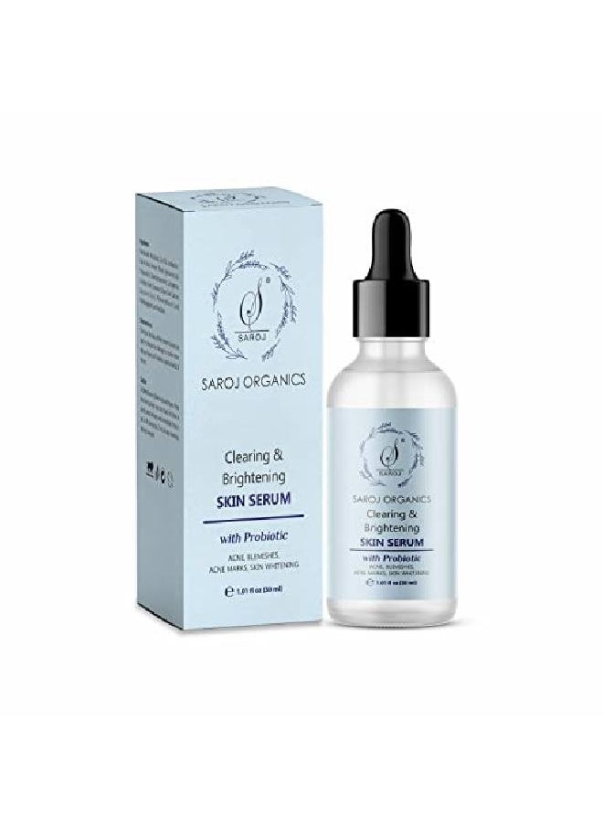 SAROJ Organics Clearing And brightening Serum 30 ml Help to Improve acne blemishes acne marks repairing damaged skin and skin whitening for men and women  - Image 1