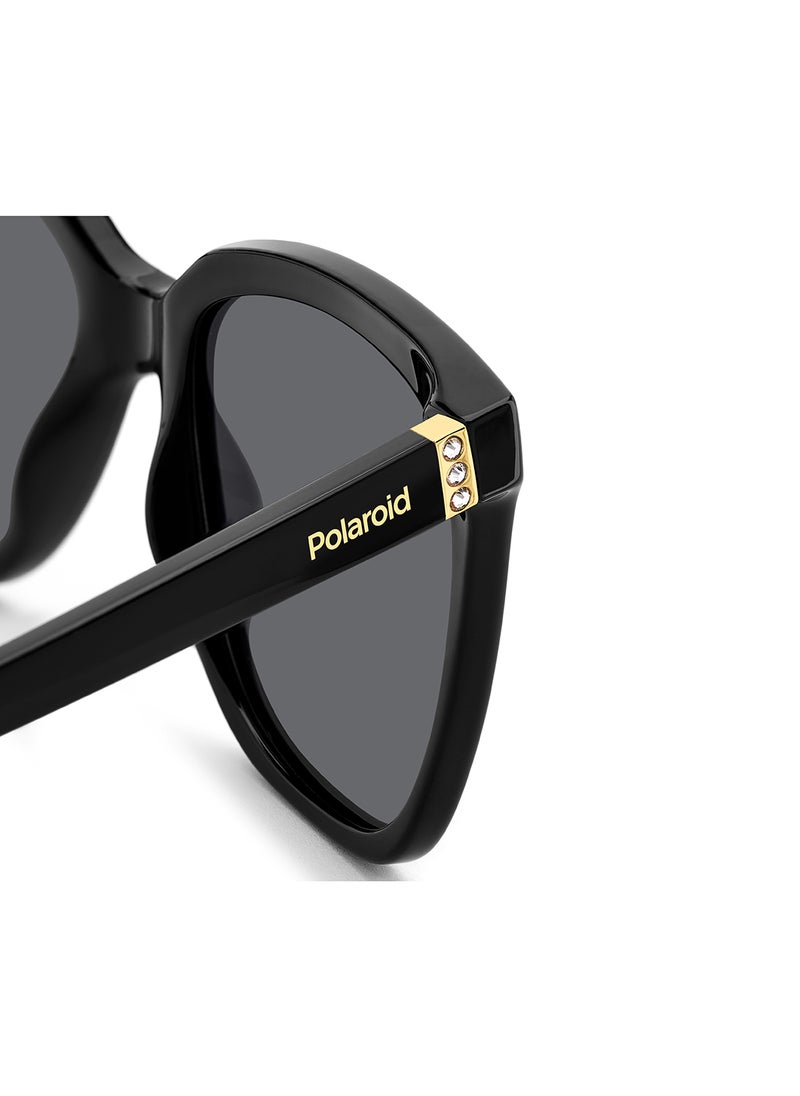 Polaroid - Women's Polarized Square Sunglasses - Pld 4155/S/X Black Millimeter - Lens Size: 55 Mm - Image 1