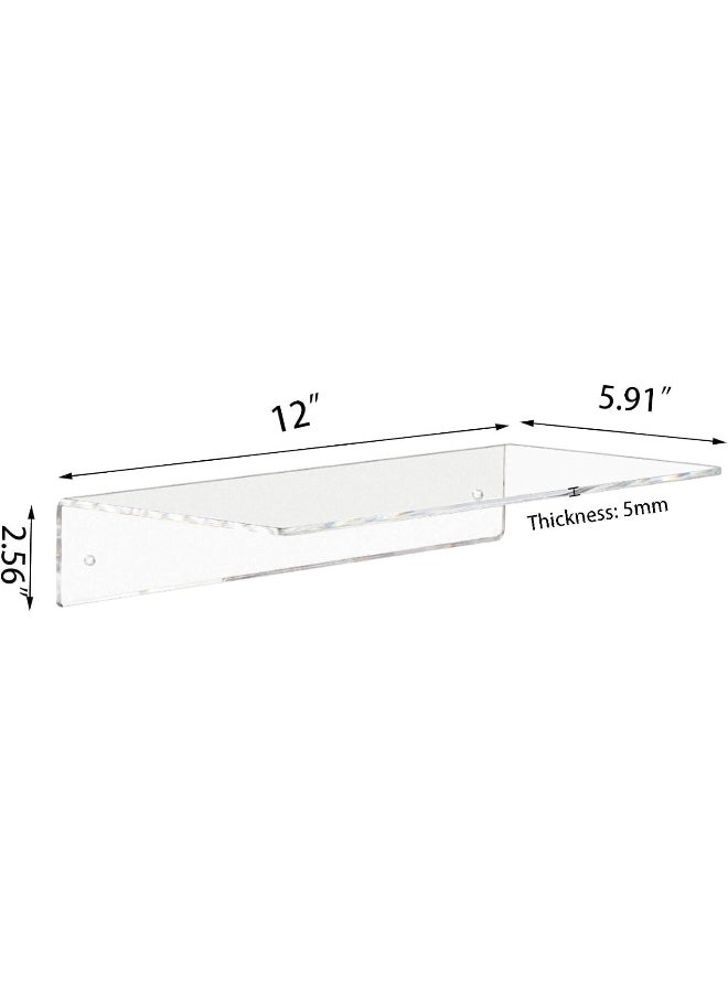 Horoof Home Horoof Home® Set of 3 Clear Acrylic Floating Shelves  - Image 3