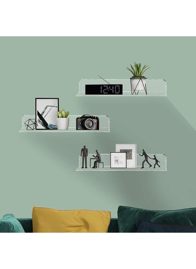 Horoof Home Horoof Home® Set of 3 Clear Acrylic Floating Shelves  - Image 5