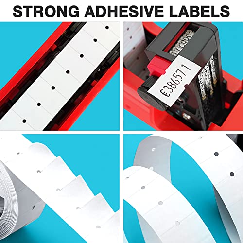 KPX 30 Rolls 15000pcs White Price Gun Labels for Mx-5500 Labeller White Pricemarker Stickers Plus 3 Piece Refill Ink Rolls (30 Rolls Pure White + 3 Refill Inks) - Image 5