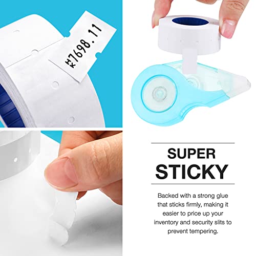 KPX 30 Rolls 15000pcs White Price Gun Labels for Mx-5500 Labeller White Pricemarker Stickers Plus 3 Piece Refill Ink Rolls (30 Rolls Pure White + 3 Refill Inks) - Image 4