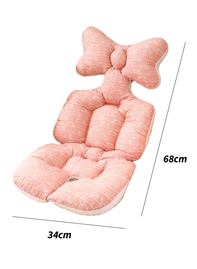 Aissiora Baby Stroller Cushion Seat Pad Liner Pink Baby Seat Pad Liner for Stroller–Soft and Breathable 3D Air Mesh Cotton Universal Baby Stroller Cushion Infant Reversible Cotton Newborn Cushion pad - Image 2