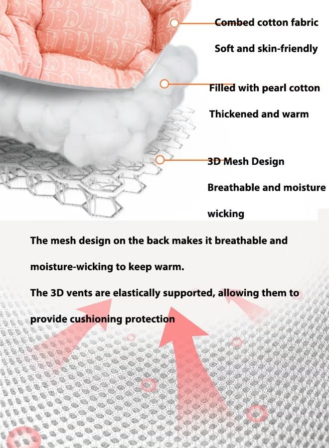 Aissiora Baby Stroller Cushion Seat Pad Liner Pink Baby Seat Pad Liner for Stroller–Soft and Breathable 3D Air Mesh Cotton Universal Baby Stroller Cushion Infant Reversible Cotton Newborn Cushion pad - Image 3