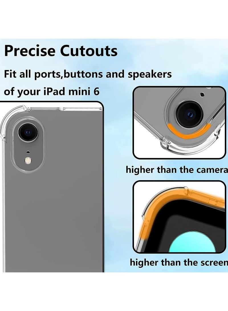iPad Mini 6 Case 2021 Model, Ultra Slim Transparent Bumper Soft TPU Back Cover For iPad Mini 6 - Clear - Image 3