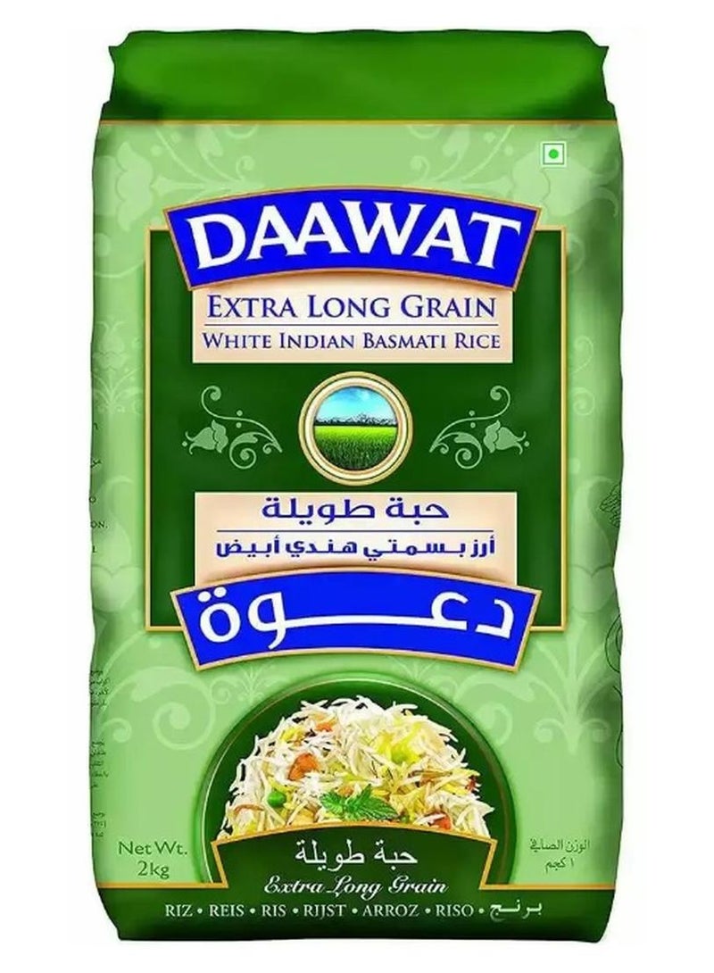 Daawat Extra Long Grain White Indian Basmati Rice, 2Kg - Image 1