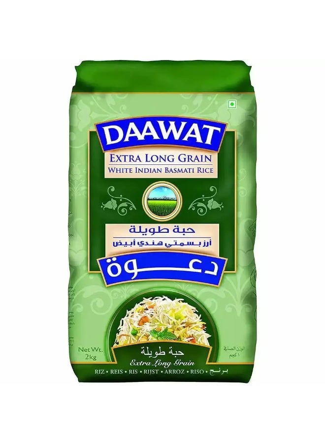 Daawat Extra Long Grain White Indian Basmati Rice, 2Kg - Image 2