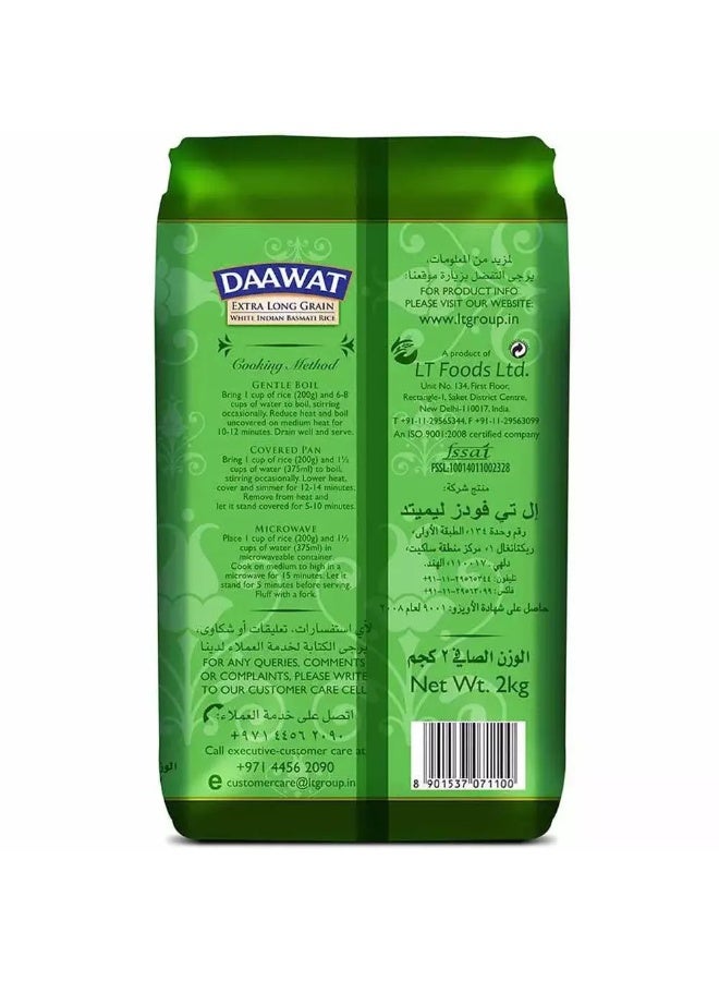 Daawat Extra Long Grain White Indian Basmati Rice, 2Kg - Image 3