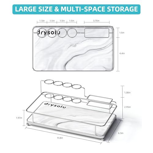 DRYSOLU Toothbrush Holders Large Toothbrush Holder with 6 Slots – Fast Drying Toothbrush Organizer for Bathroom Sink Countertop, Fits Electric & Manual Toothbrushes, Water Absorbent Diatomaceous Earth - Image 3
