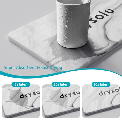 DRYSOLU Toothbrush Holders Large Toothbrush Holder with 6 Slots – Fast Drying Toothbrush Organizer for Bathroom Sink Countertop, Fits Electric & Manual Toothbrushes, Water Absorbent Diatomaceous Earth - Image 2