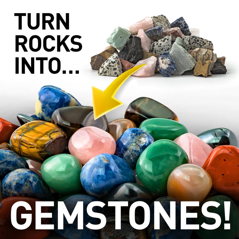Blue Marble National Geographic Hobby Rock Tumbler Kit - Rock Polisher for Kids & Adults, Noise-Reduced Barrel, Grit, 2.5 Pounds Raw Gemstone & Jasper Mix, Great STEM Hobby Kit - Image 5