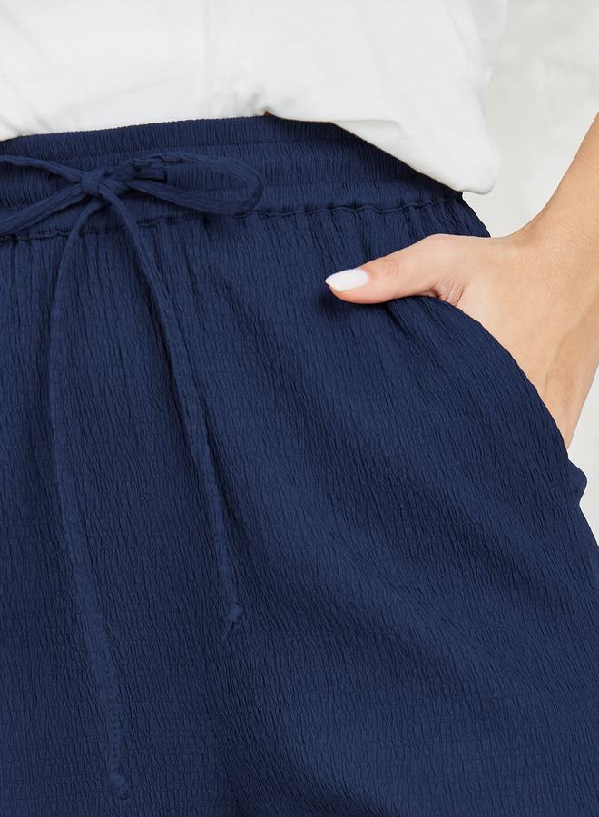 Styli Textured Wide Leg Pants with Side Pocket - Image 3